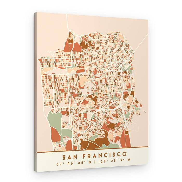 Abstract San Francisco Map – Canvas Print