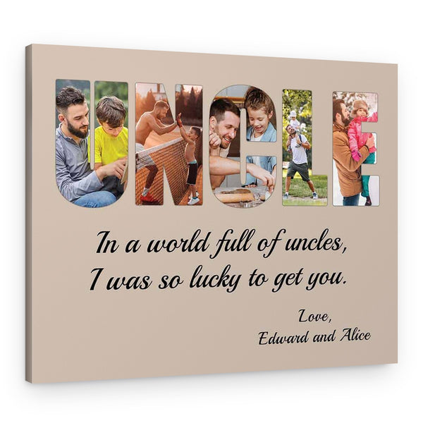 Uncle Custom Photo Collage Canvas Print