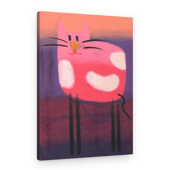 Happy Pink Cat – Canvas Print