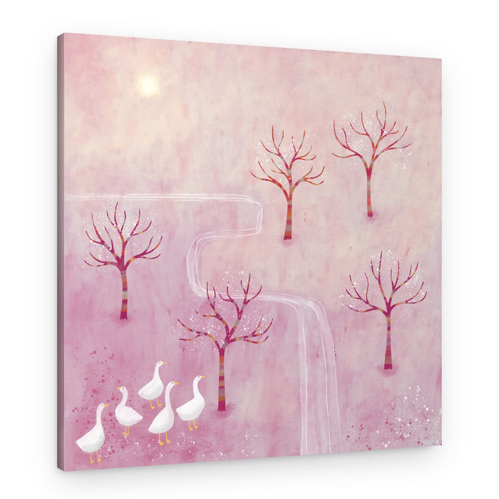Gentle Geese Winter Scene – Canvas Print