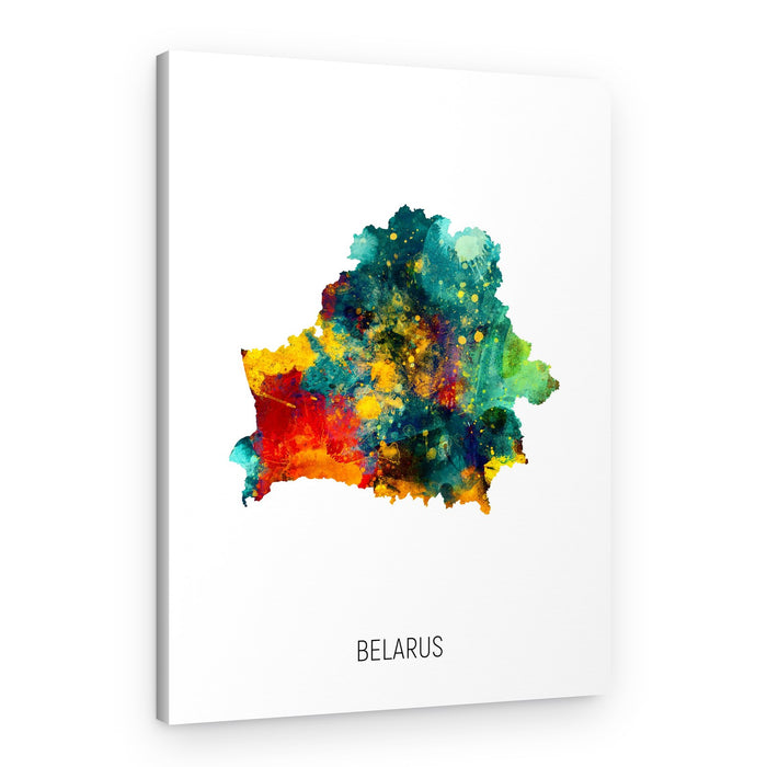 Vibrant Belarus Map – Canvas Print