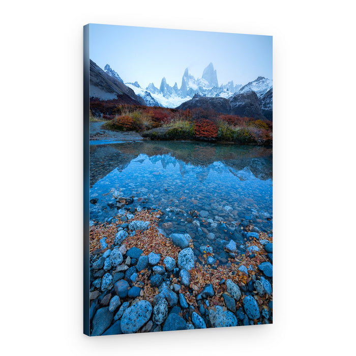 Patagonian Peaks Autumn Reflection – Canvas Print