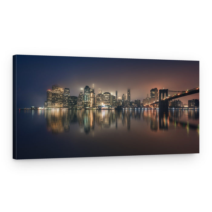 Brooklyn Bridge Night Reflections – Canvas Print