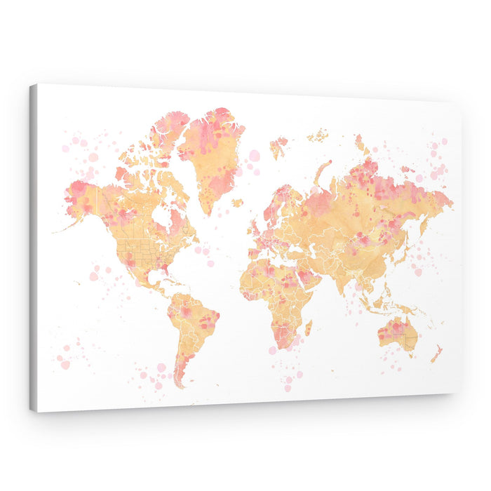 Watercolor World Map – Canvas Print