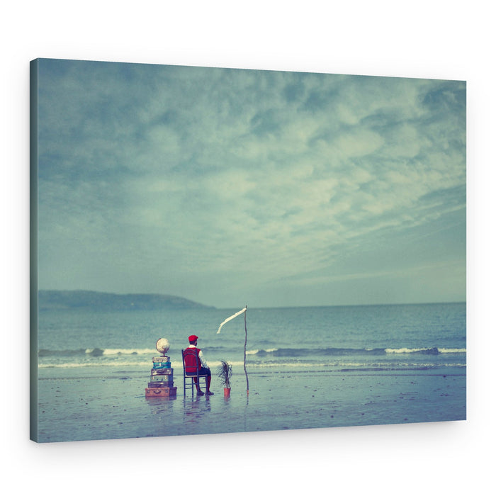 Solitary Beach Traveler – Canvas Print