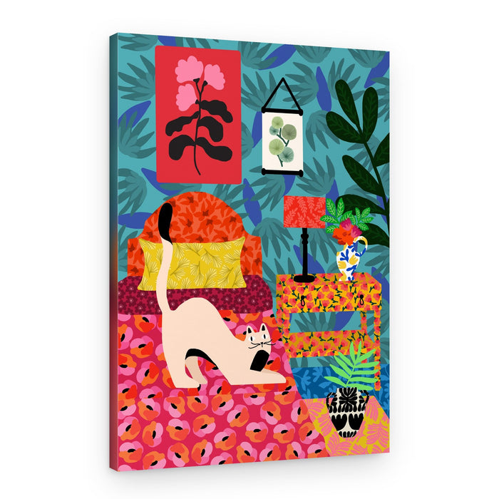 Floral Purr-adise – Canvas Print