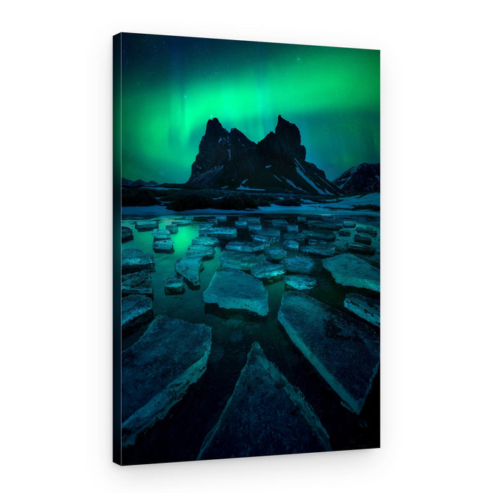 Northern Lights Ice Mountains – Canvas Print