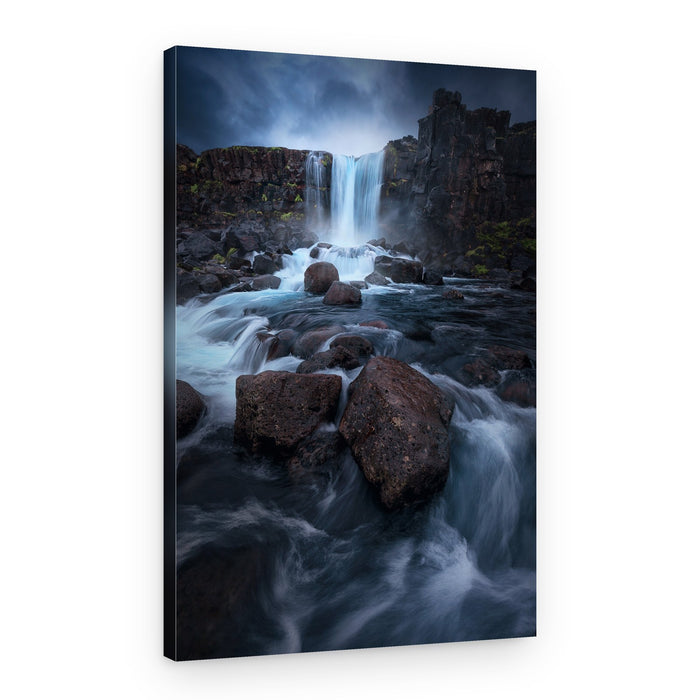 Dramatic River Waterfall – Canvas Print