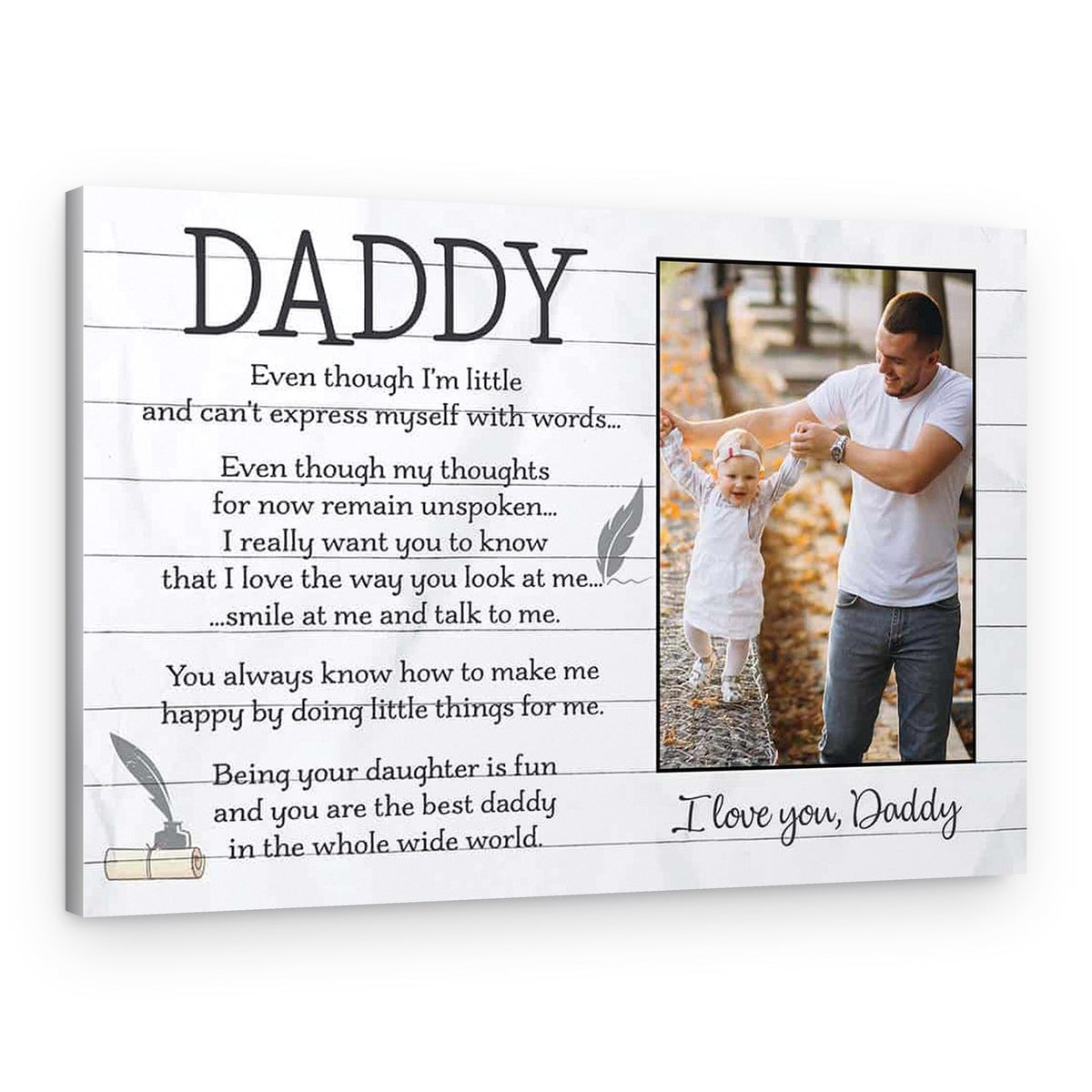 Father’s Day Poem From Daughter – Custom Photo Canvas Print – Canvas Print – Design A