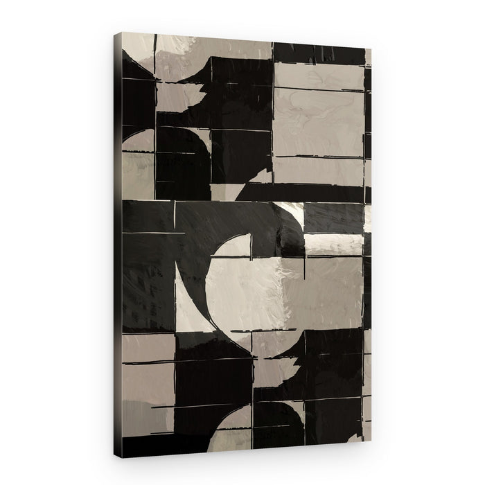 Monochrome Geometric Curves – Canvas Print