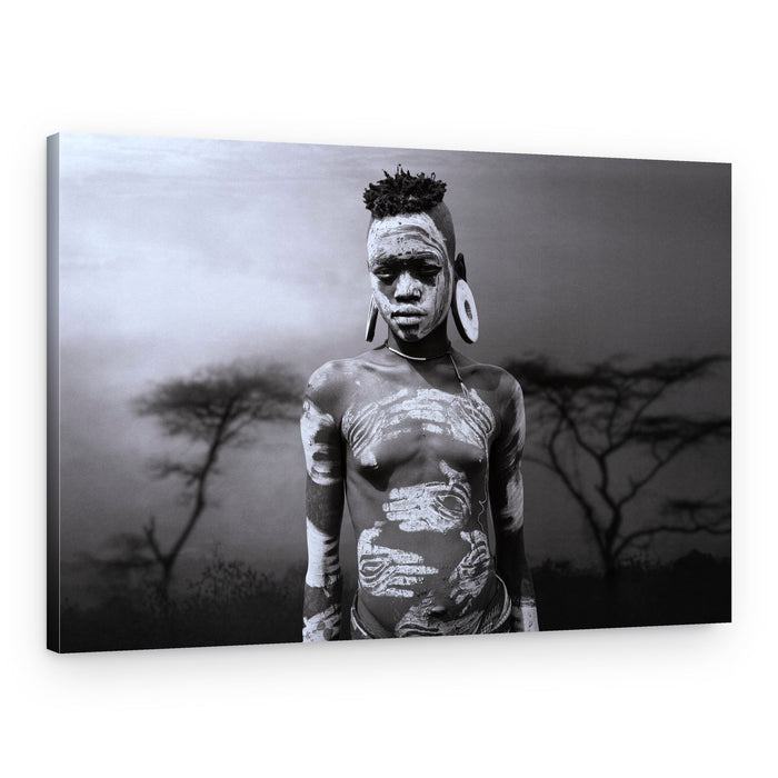 Painted Tribal Portrait – Canvas Print