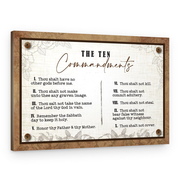 10 Commandments Wall Art Canvas Print