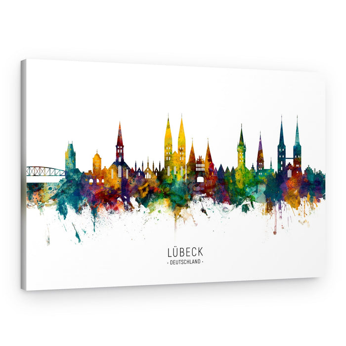 Vibrant Lübeck Skyline – Canvas Print