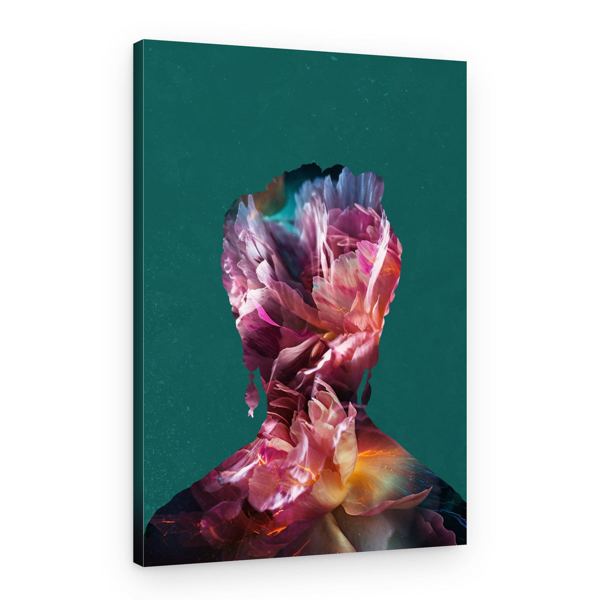 Ethereal Floral Silhouette – Canvas Print