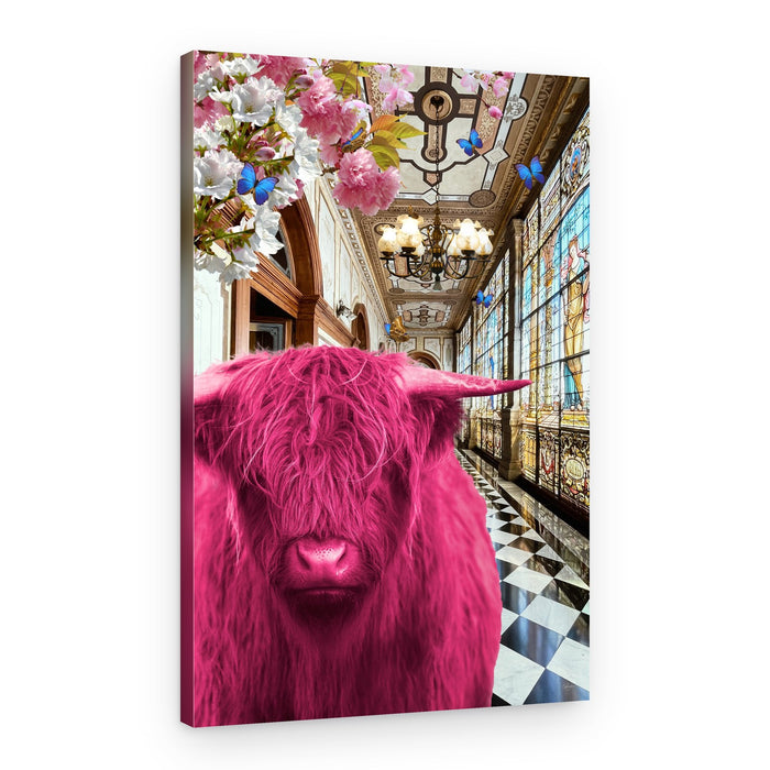 Pink Highland Hallway Dream – Canvas Print
