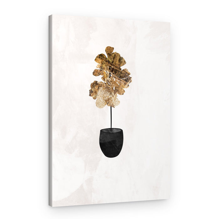 Modern Gold Foliage – Canvas Print