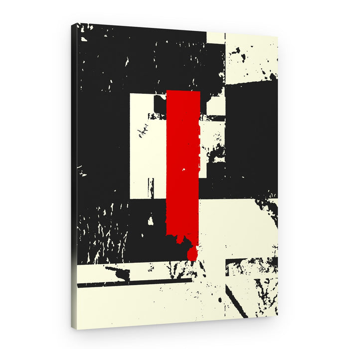 Bold Red Abstract Shapes – Canvas Print