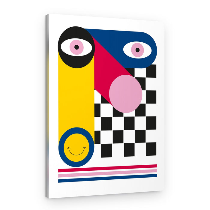 Playful Geometric Face – Canvas Print