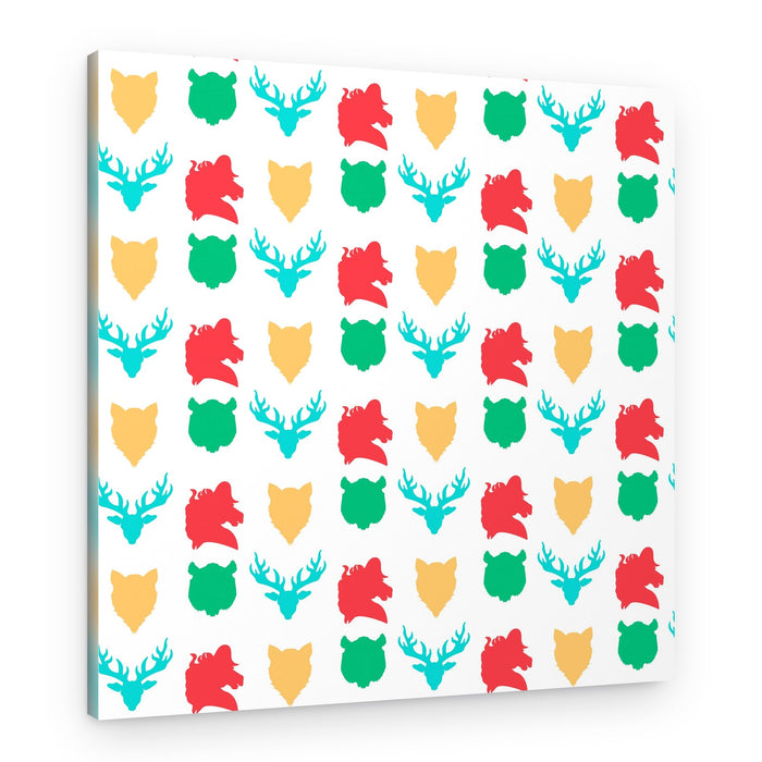 Colorful Wildlife Pattern – Canvas Print