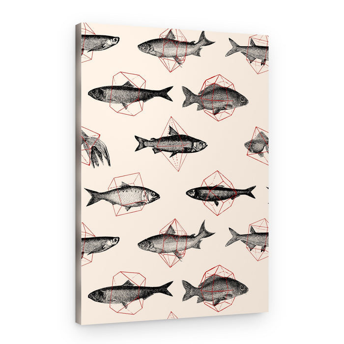 Geometric Fish Study – Canvas Print