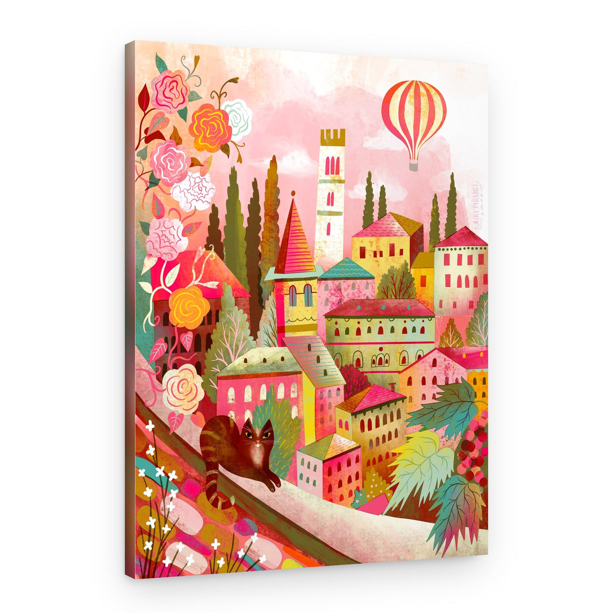 Whimsical Italian Village – Canvas Print