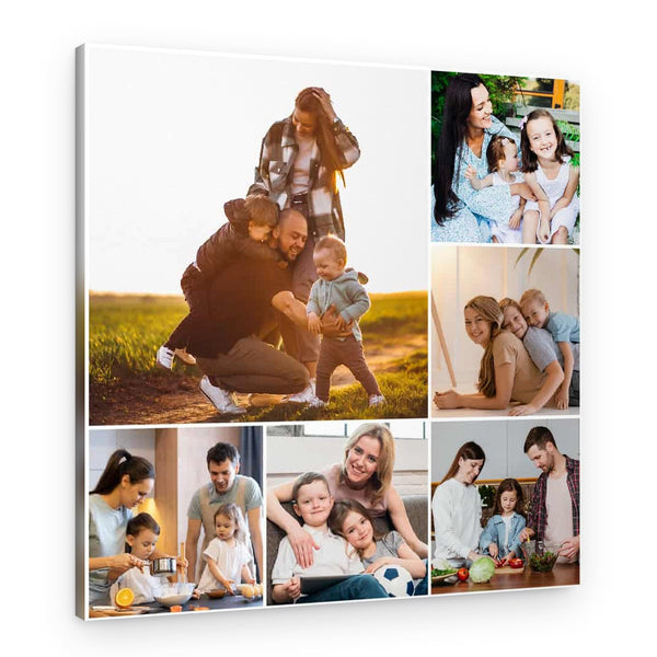 Asymmetrical Grid 6 Collage Custom Canvas Print