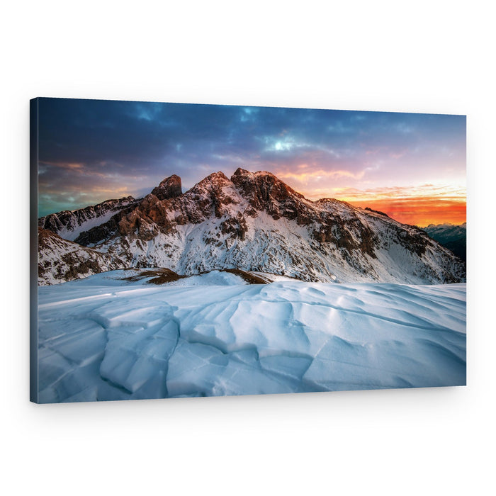 Majestic Winter Mountain Sunset – Canvas Print