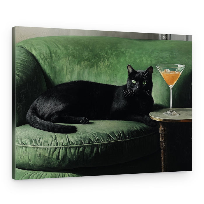 Black Cat Cocktail Lounge – Canvas Print