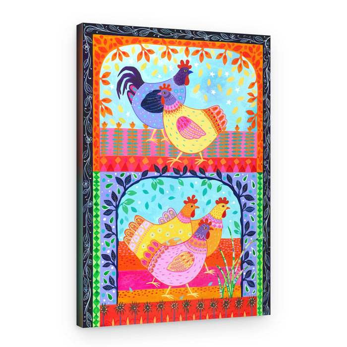 Colorful Chickens – Canvas Print