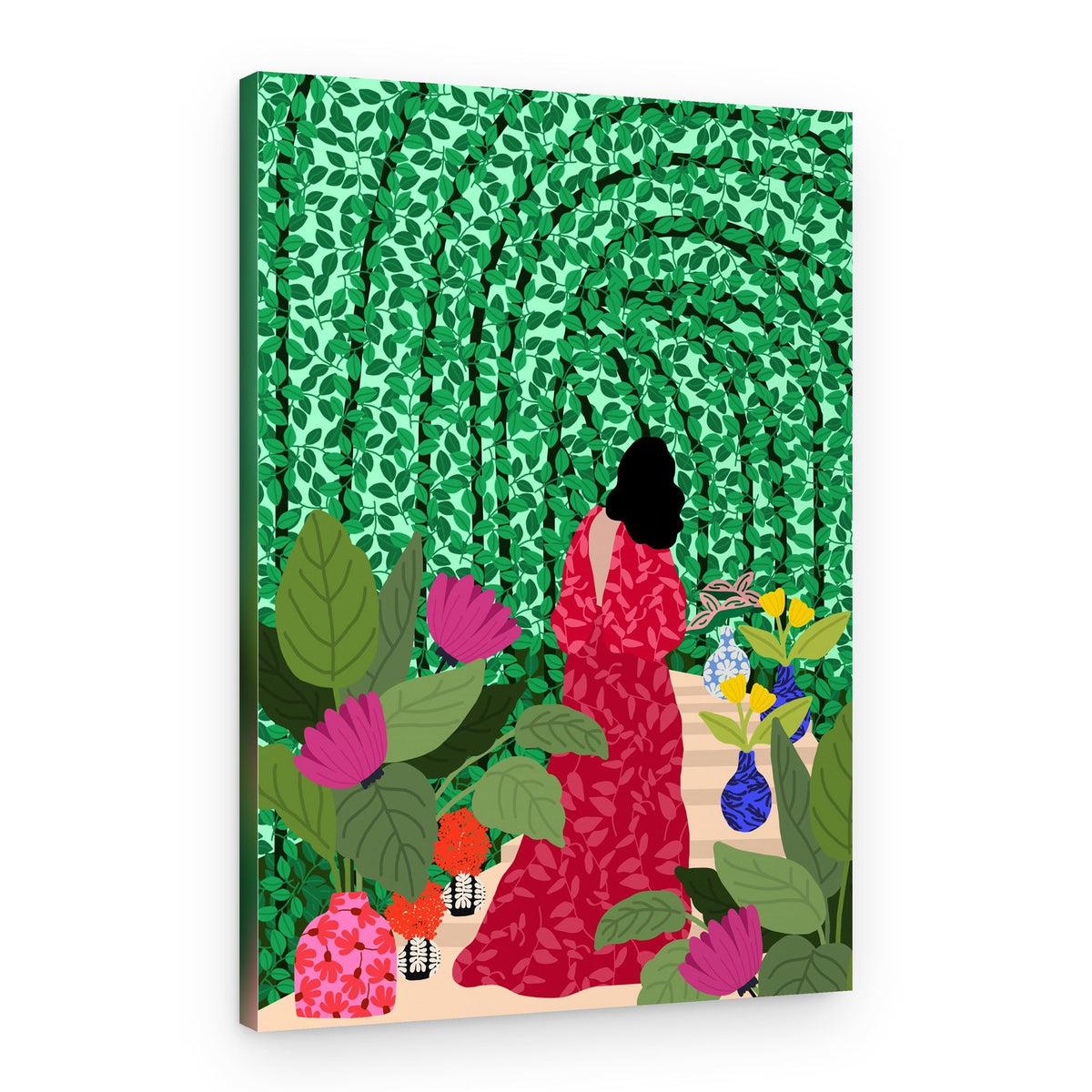 Girl At Her Garden – Canvas Print