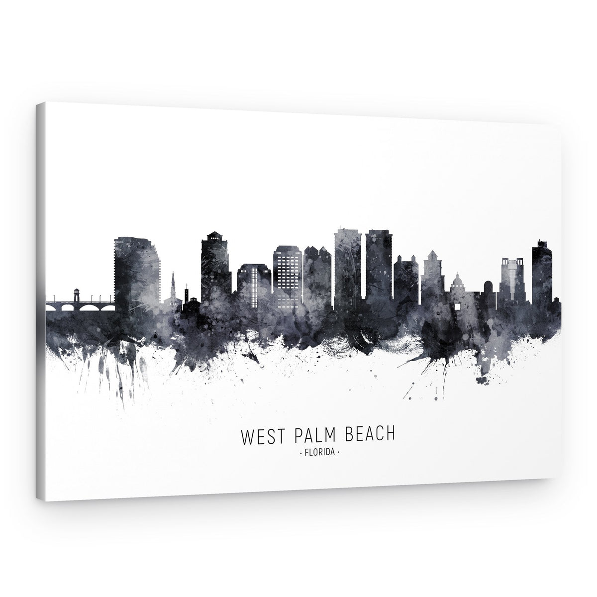 West Palm Beach Skyline Abstract – Canvas Print