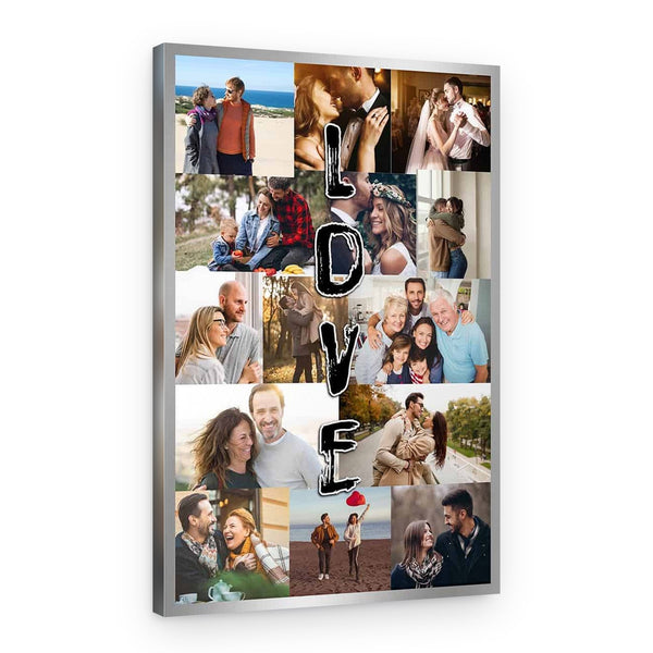 Vertical Love Photo Collage Canvas Print