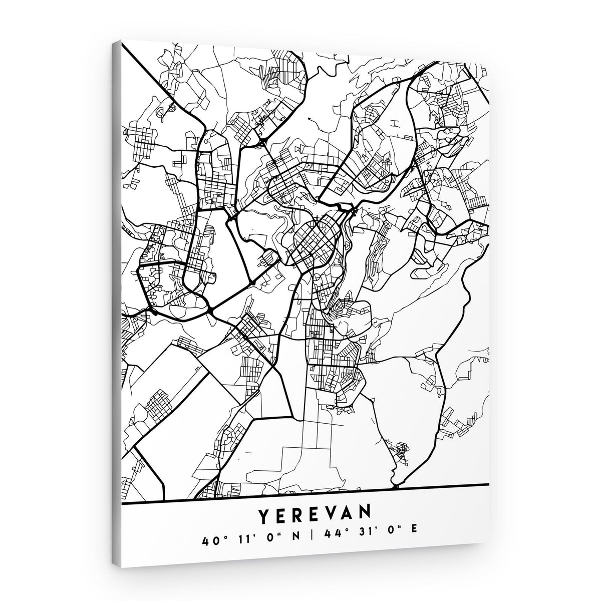 Yerevan City Map – Canvas Print