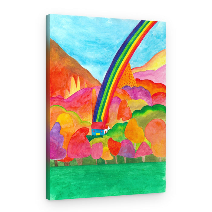 Magical Rainbow House – Canvas Print