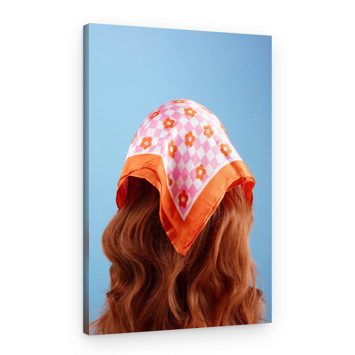 Retro Floral Headscarf – Canvas Print