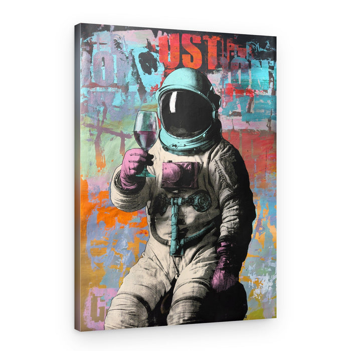 Astronaut Wine Pop Art – Canvas Print