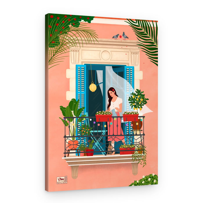 Mediterranean Balcony Garden – Canvas Print
