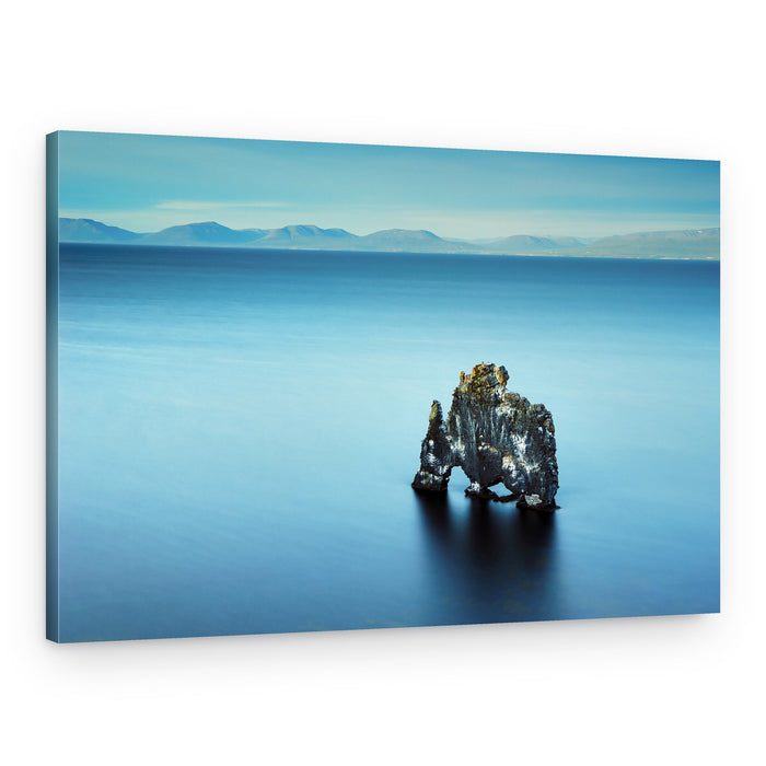 Calm Blue Sea Stack – Canvas Print
