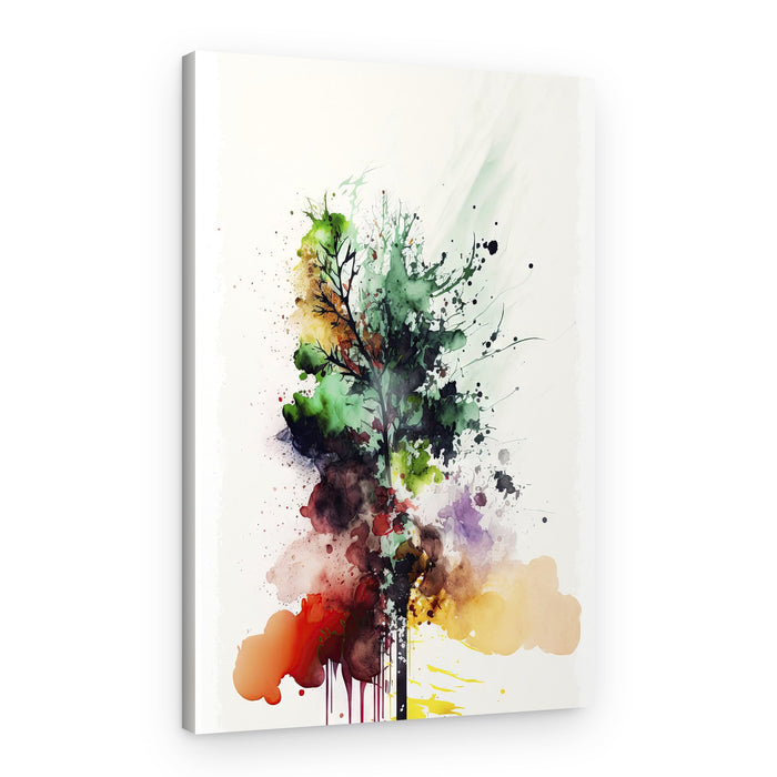 Vibrant Watercolor Tree – Canvas Print
