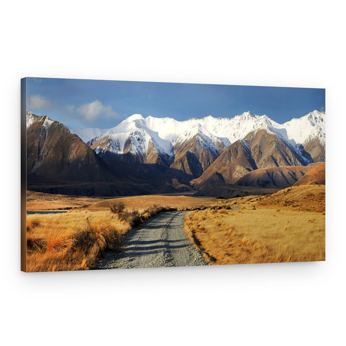 Golden Fields Mountain Road – Canvas Print