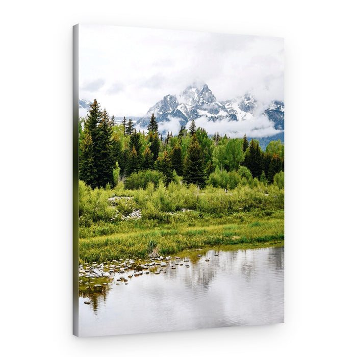 Serene Mountain Forest Lake – Canvas Print