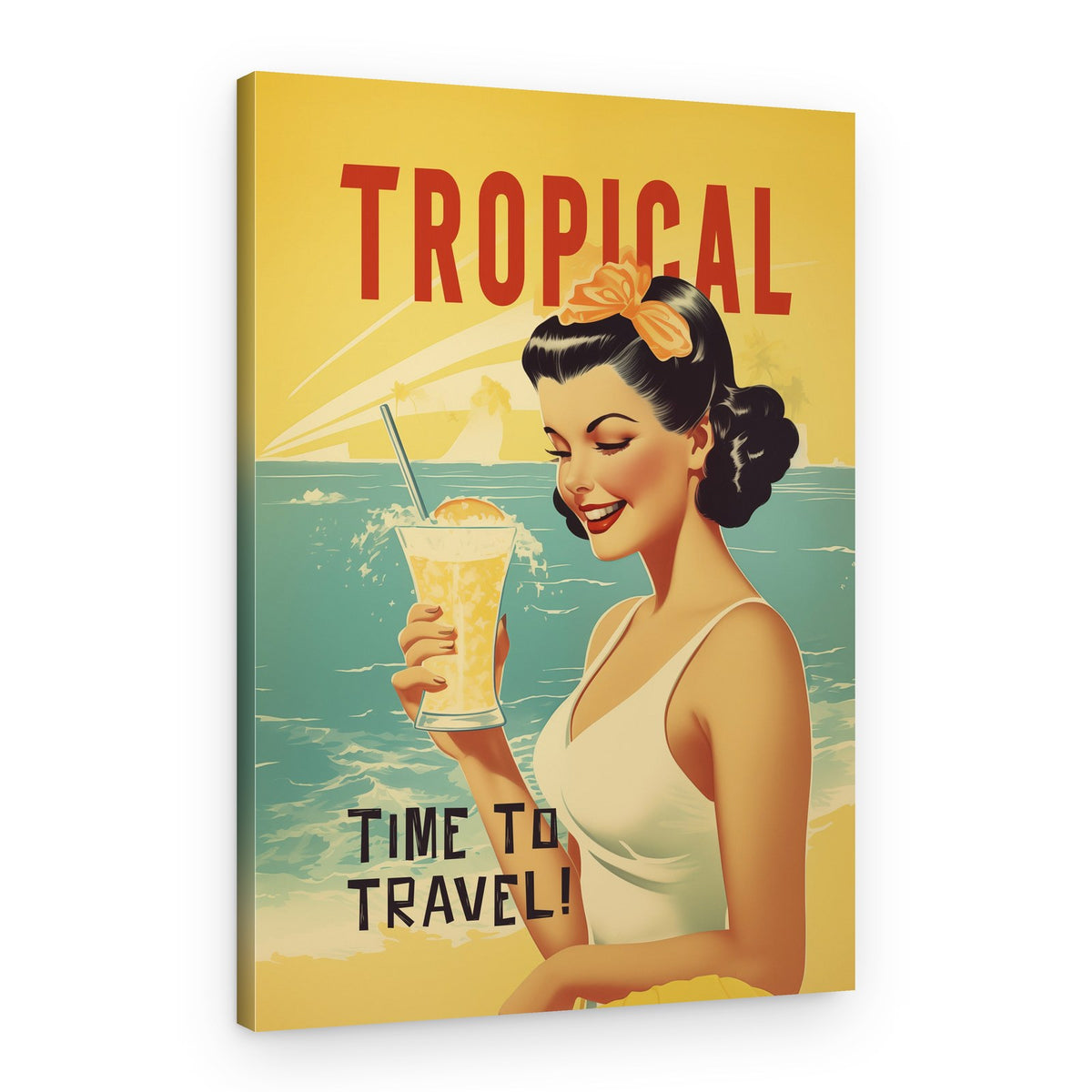 Retro Tropical Vacation – Canvas Print