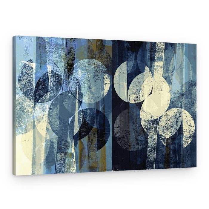 Deep Blue Abstract Circles – Canvas Print