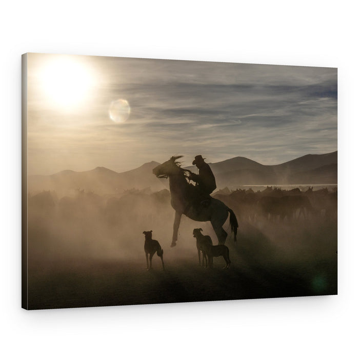 Cowboy Sunset Ride – Canvas Print