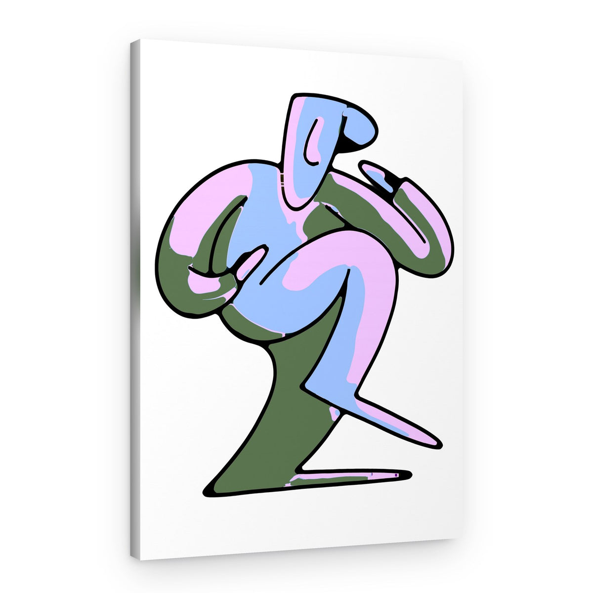 Abstract Contemplative Figure – Canvas Print