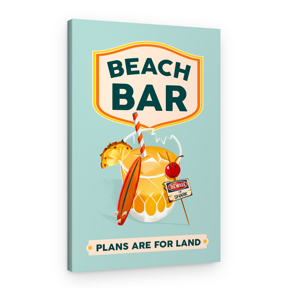 Beach Bar Summer Tropical Cocktail Bar Art – Canvas Print