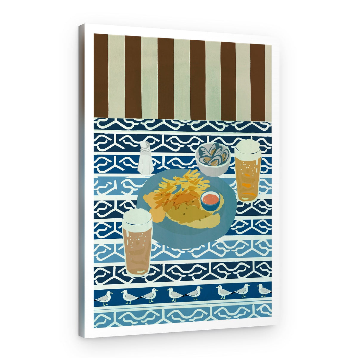 Seaside Fish And Chips – Canvas Print