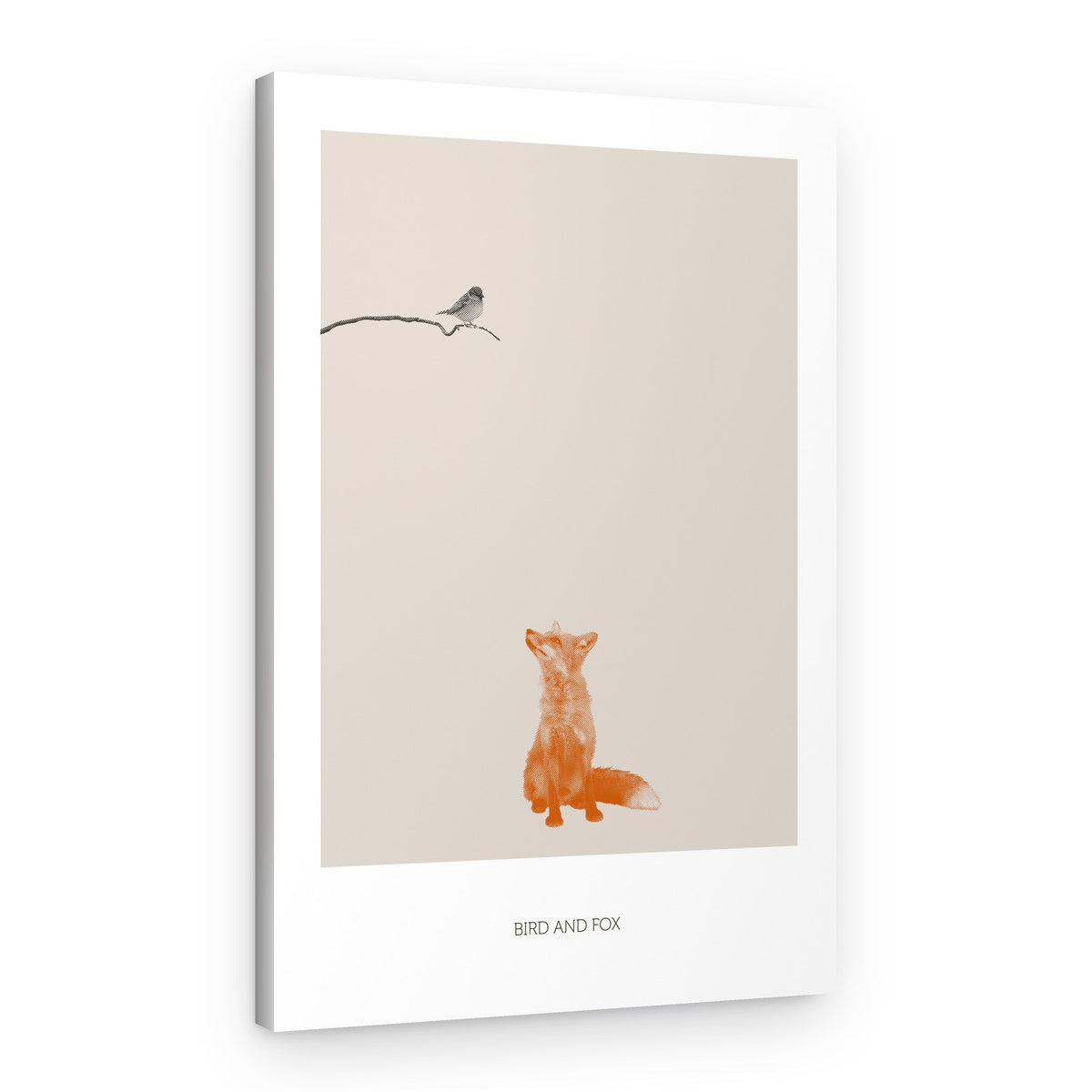 Fox Watches Bird – Canvas Print