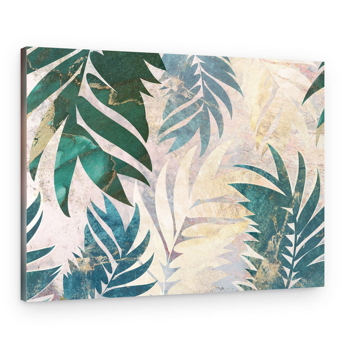 Tropical Marble Leaves – Canvas Print