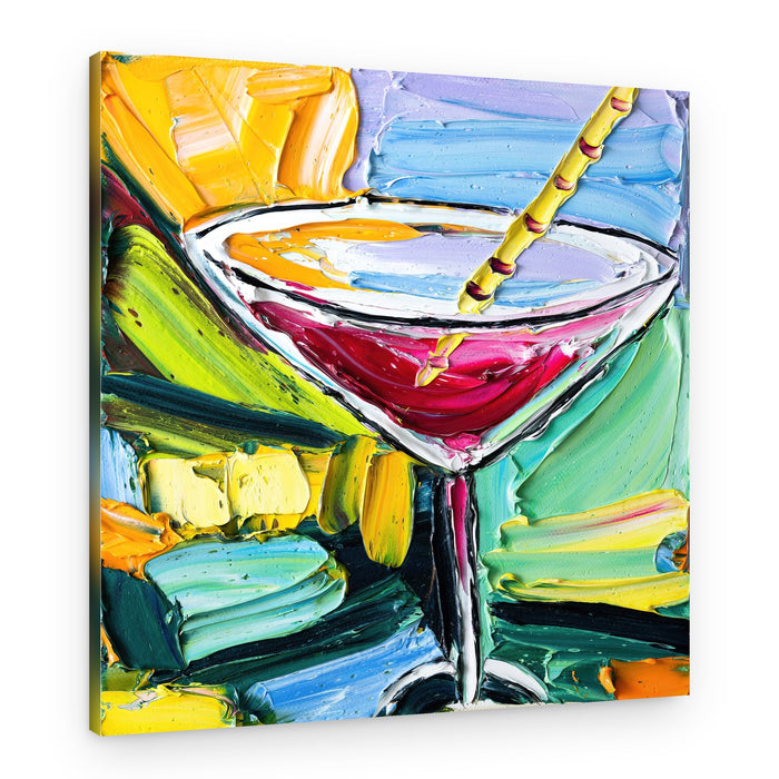 Vibrant Impasto Martini – Canvas Print